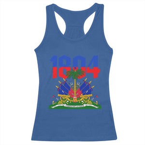 Haiti 1804 Independence Year Graphic Racerback Tank Top Haitian Pride Coat of Arms National Heritage TS02 Royal Blue Print Your Wear