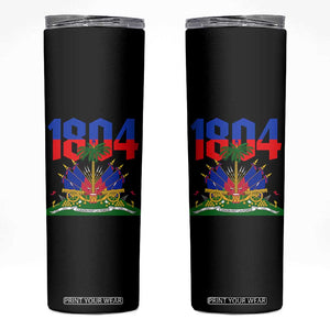 Haiti 1804 Independence Year Graphic Skinny Tumbler Haitian Pride Coat of Arms National Heritage TS02 Black Print Your Wear