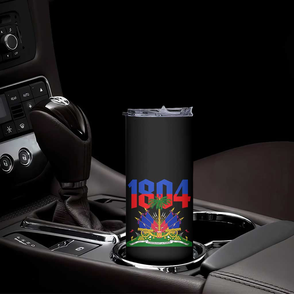 Haiti 1804 Independence Year Graphic Skinny Tumbler Haitian Pride Coat of Arms National Heritage TS02 Print Your Wear