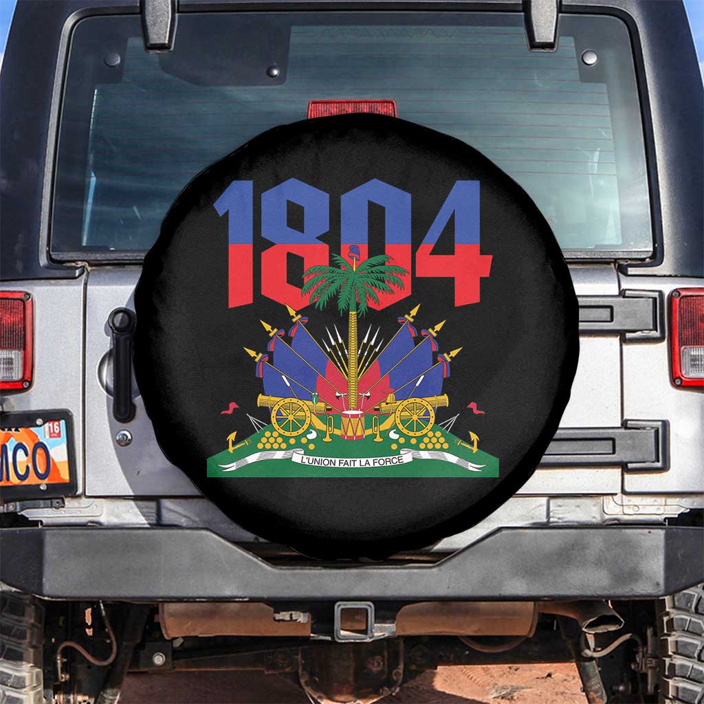 Haiti 1804 Independence Year Graphic Spare Tire Cover Haitian Pride Coat of Arms National Heritage TS02 No hole Black Print Your Wear