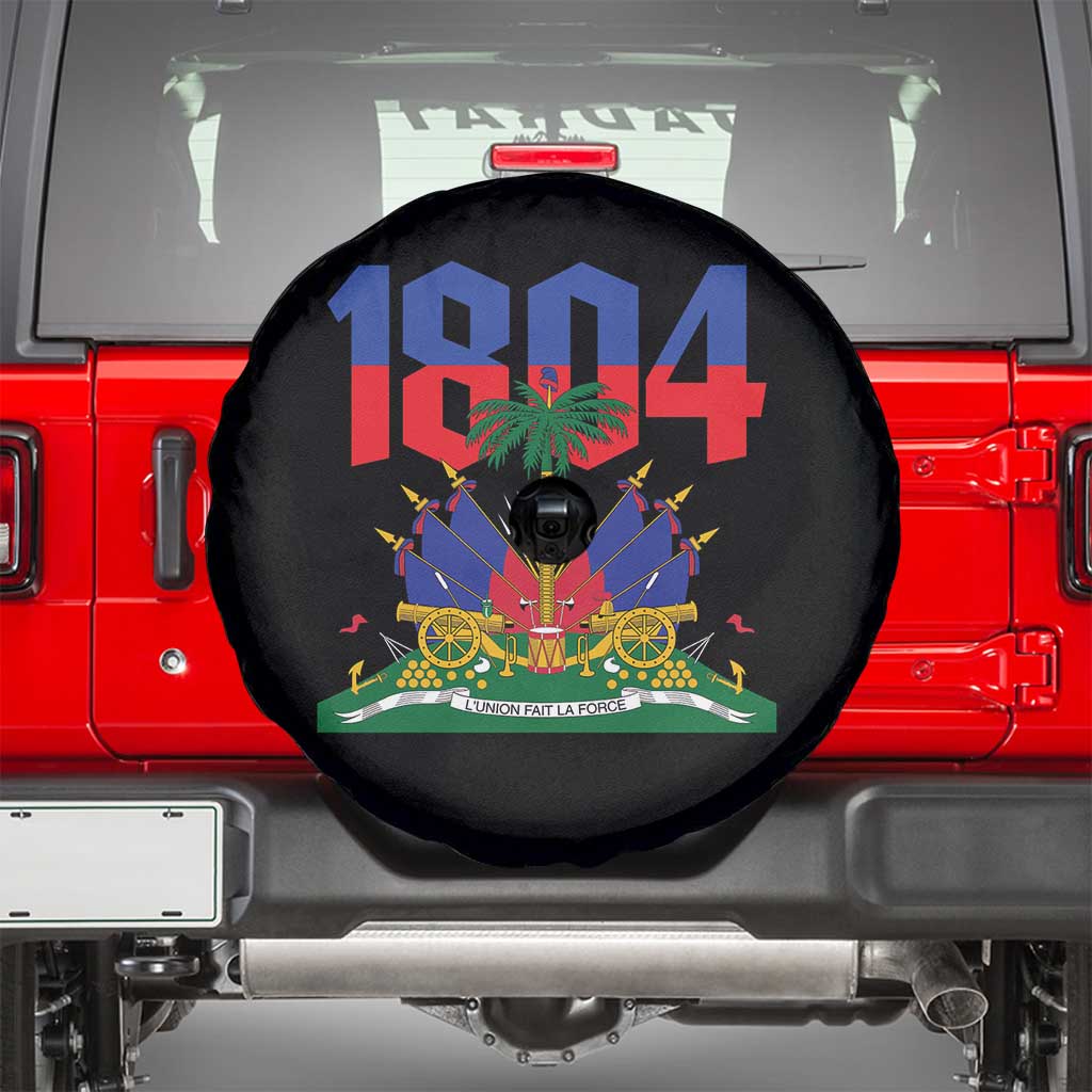 Haiti 1804 Independence Year Graphic Spare Tire Cover Haitian Pride Coat of Arms National Heritage TS02 Black Print Your Wear