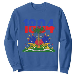 Haiti 1804 Independence Year Graphic Sweatshirt Haitian Pride Coat of Arms National Heritage TS02 Royal Blue Print Your Wear
