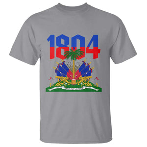 Haiti 1804 Independence Year Graphic T Shirt Haitian Pride Coat of Arms National Heritage TS02 Sport Gray Print Your Wear