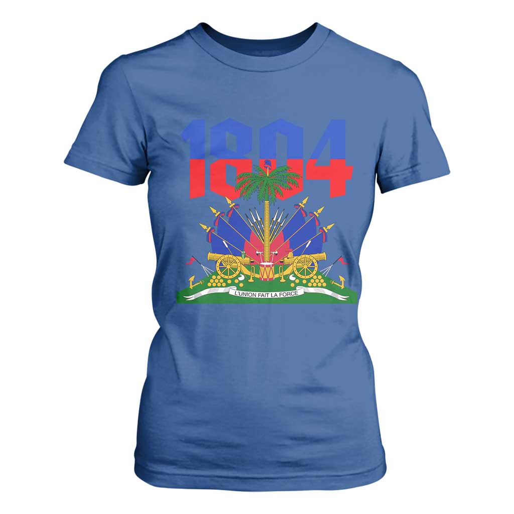 Haiti 1804 Independence Year Graphic T Shirt For Women Haitian Pride Coat of Arms National Heritage TS02 Royal Blue Print Your Wear