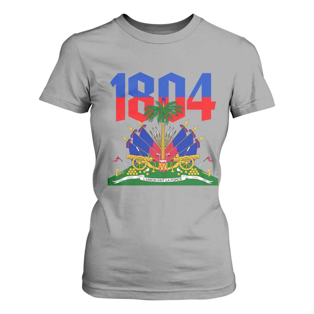 Haiti 1804 Independence Year Graphic T Shirt For Women Haitian Pride Coat of Arms National Heritage TS02 Sport Gray Print Your Wear