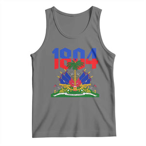 Haiti 1804 Independence Year Graphic Tank Top Haitian Pride Coat of Arms National Heritage TS02 Black Heather Print Your Wear