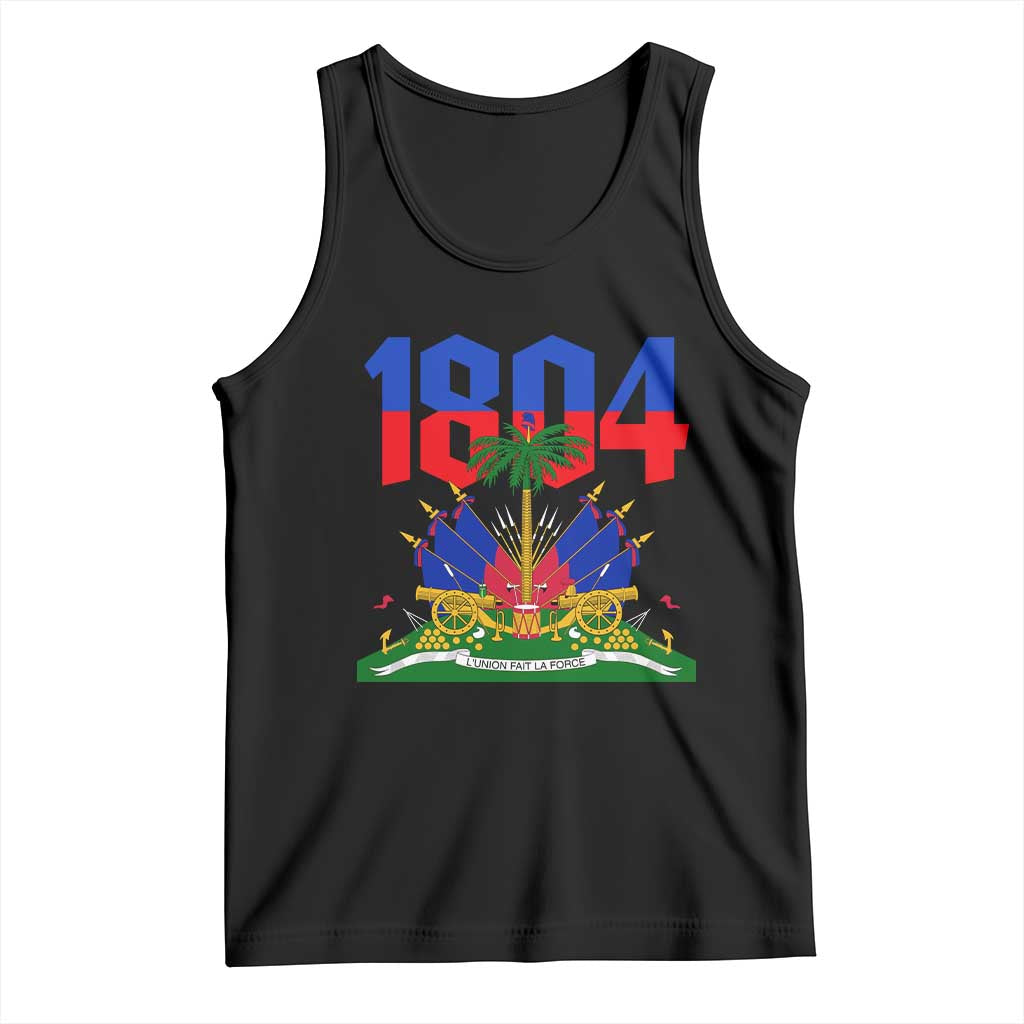Haiti 1804 Independence Year Graphic Tank Top Haitian Pride Coat of Arms National Heritage TS02 Black Print Your Wear