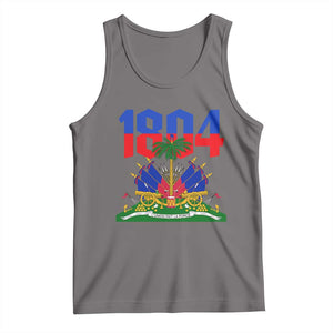 Haiti 1804 Independence Year Graphic Tank Top Haitian Pride Coat of Arms National Heritage TS02 Deep Heather Print Your Wear