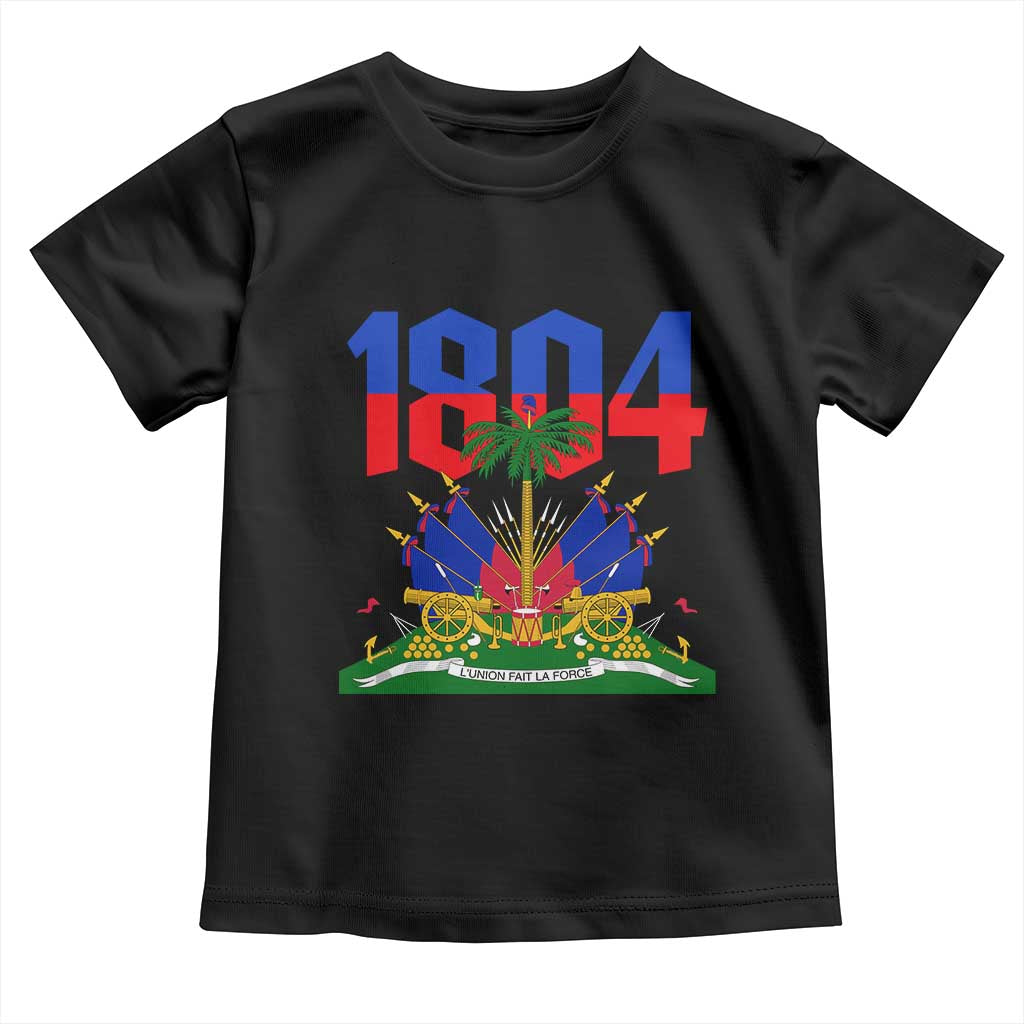 Haiti 1804 Independence Year Graphic Toddler T Shirt Haitian Pride Coat of Arms National Heritage TS02 Black Print Your Wear