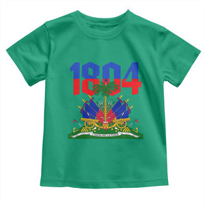 Haiti 1804 Independence Year Graphic Toddler T Shirt Haitian Pride Coat of Arms National Heritage TS02 Irish Green Print Your Wear
