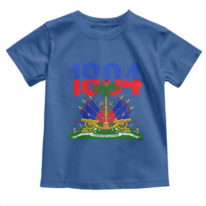 Haiti 1804 Independence Year Graphic Toddler T Shirt Haitian Pride Coat of Arms National Heritage TS02 Royal Blue Print Your Wear