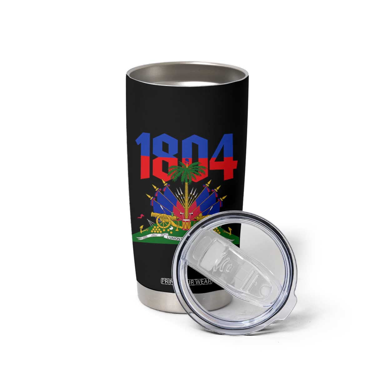Haiti 1804 Independence Year Graphic Tumbler Cup Haitian Pride Coat of Arms National Heritage TS02 Print Your Wear