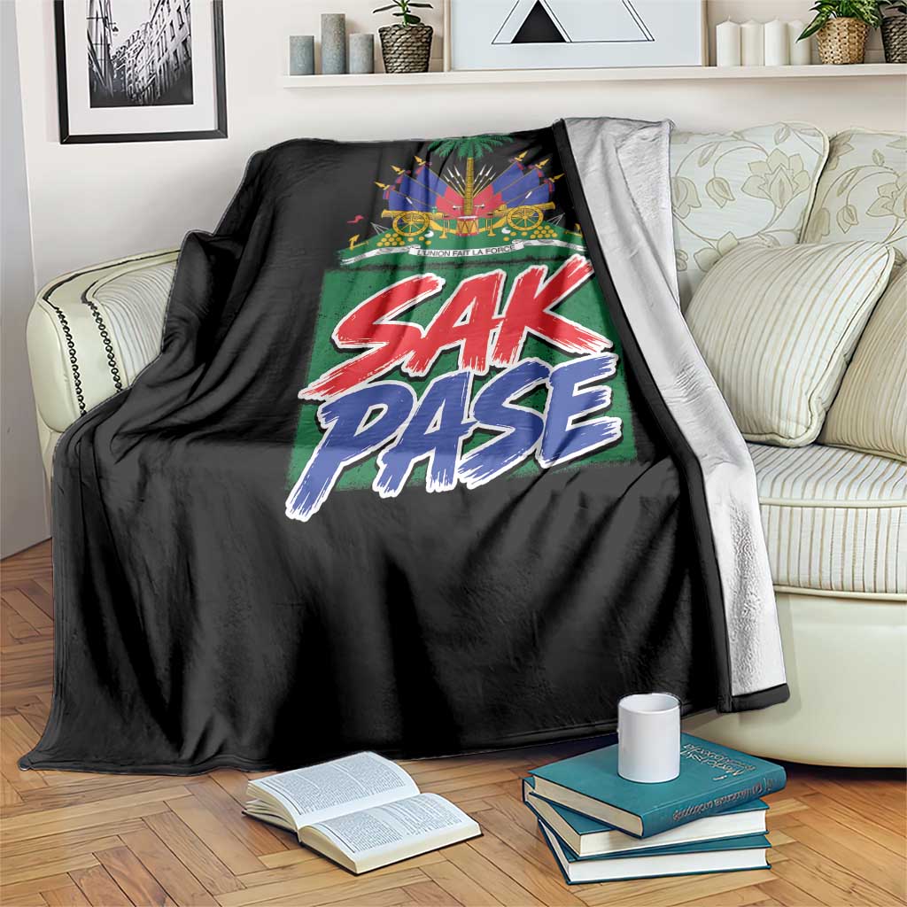 Sak Pase Haitian Creole Greeting Throw Blanket National Crest Cultural Haiti Pride TS02 Print Your Wear