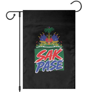 Sak Pase Haitian Creole Greeting Garden Flag National Crest Cultural Haiti Pride TS02 Black Print Your Wear
