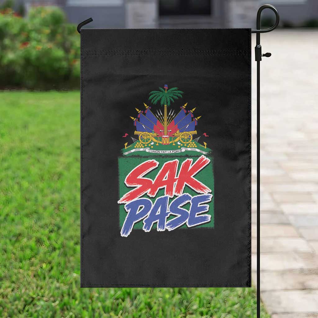 Sak Pase Haitian Creole Greeting Garden Flag National Crest Cultural Haiti Pride TS02 Print Your Wear