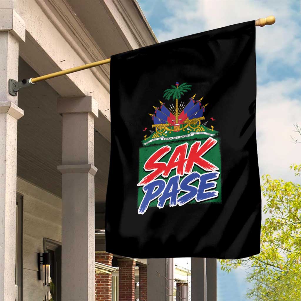 Sak Pase Haitian Creole Greeting Garden Flag National Crest Cultural Haiti Pride TS02 Print Your Wear