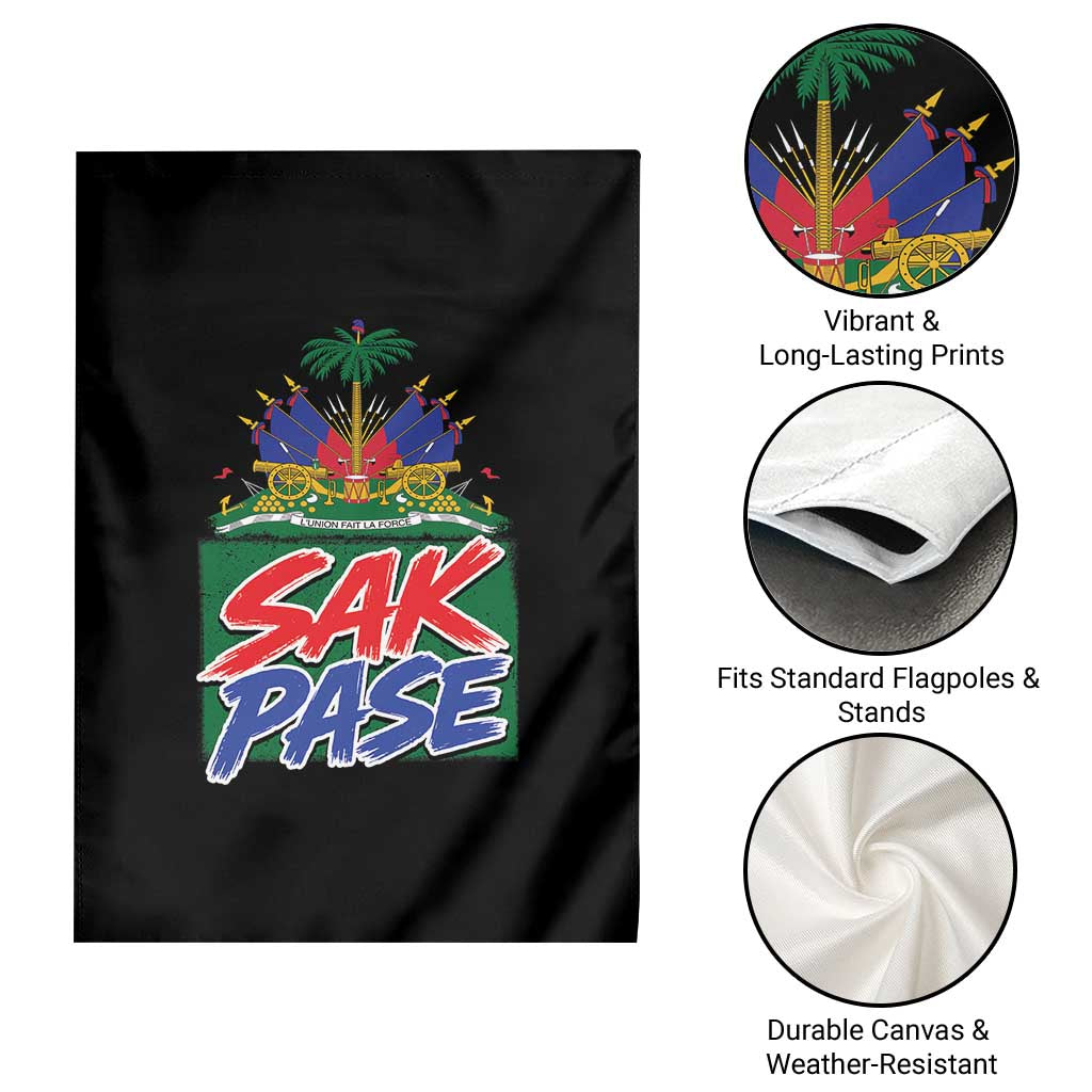 Sak Pase Haitian Creole Greeting Garden Flag National Crest Cultural Haiti Pride TS02 Print Your Wear