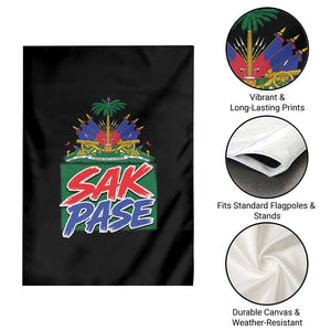 Sak Pase Haitian Creole Greeting Garden Flag National Crest Cultural Haiti Pride TS02 Print Your Wear
