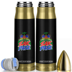 Sak Pase Haitian Creole Greeting Bullet Tumbler National Crest Cultural Haiti Pride TS02 Black Print Your Wear