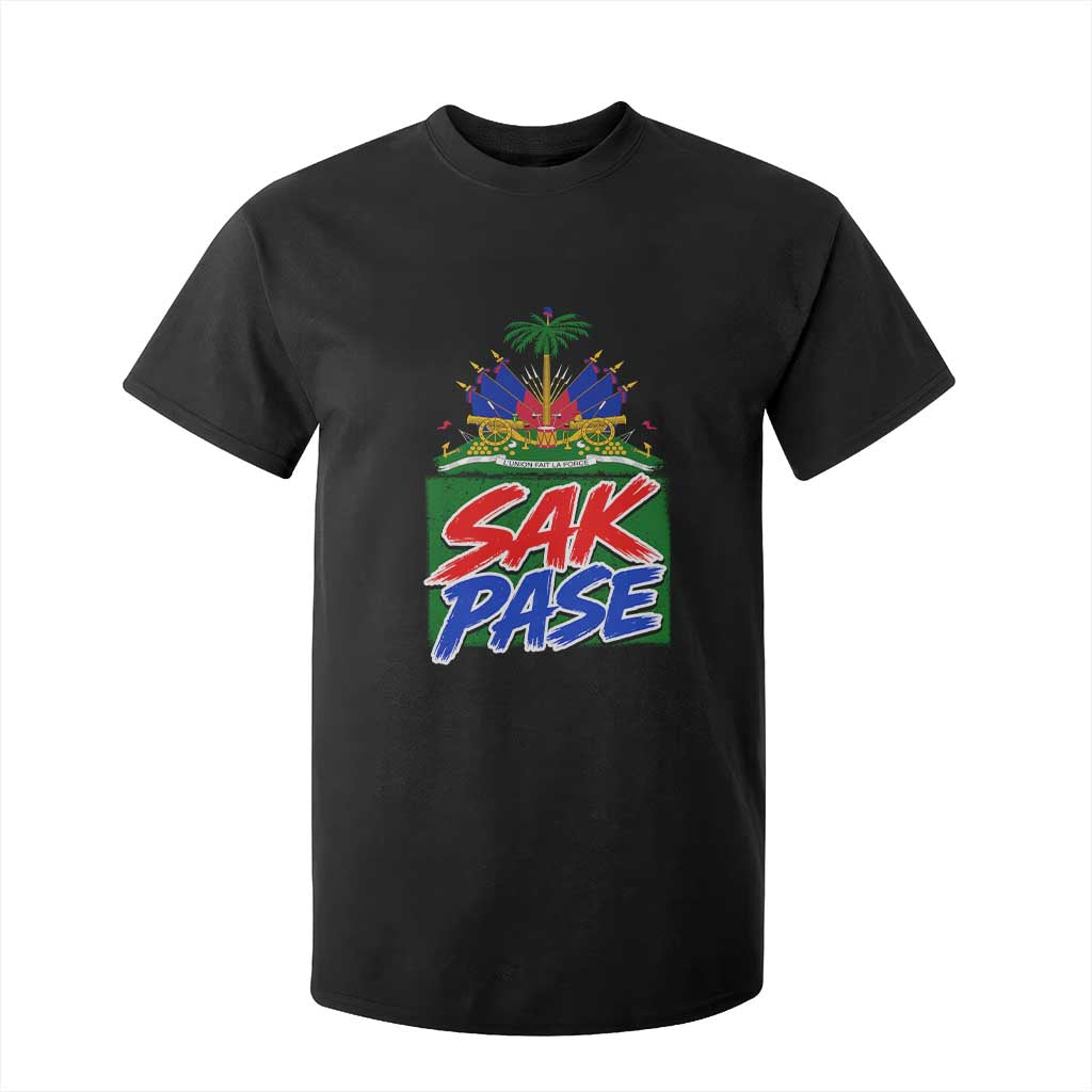 Sak Pase Haitian Creole Greeting T Shirt For Kid National Crest Cultural Haiti Pride TS02 Black Print Your Wear