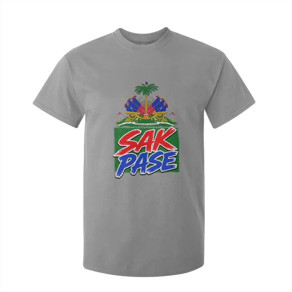 Sak Pase Haitian Creole Greeting T Shirt For Kid National Crest Cultural Haiti Pride TS02 Sport Gray Print Your Wear