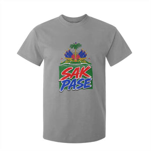 Sak Pase Haitian Creole Greeting T Shirt For Kid National Crest Cultural Haiti Pride TS02 Sport Gray Print Your Wear