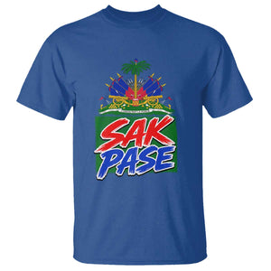 Sak Pase Haitian Creole Greeting T Shirt National Crest Cultural Haiti Pride TS02 Royal Blue Print Your Wear
