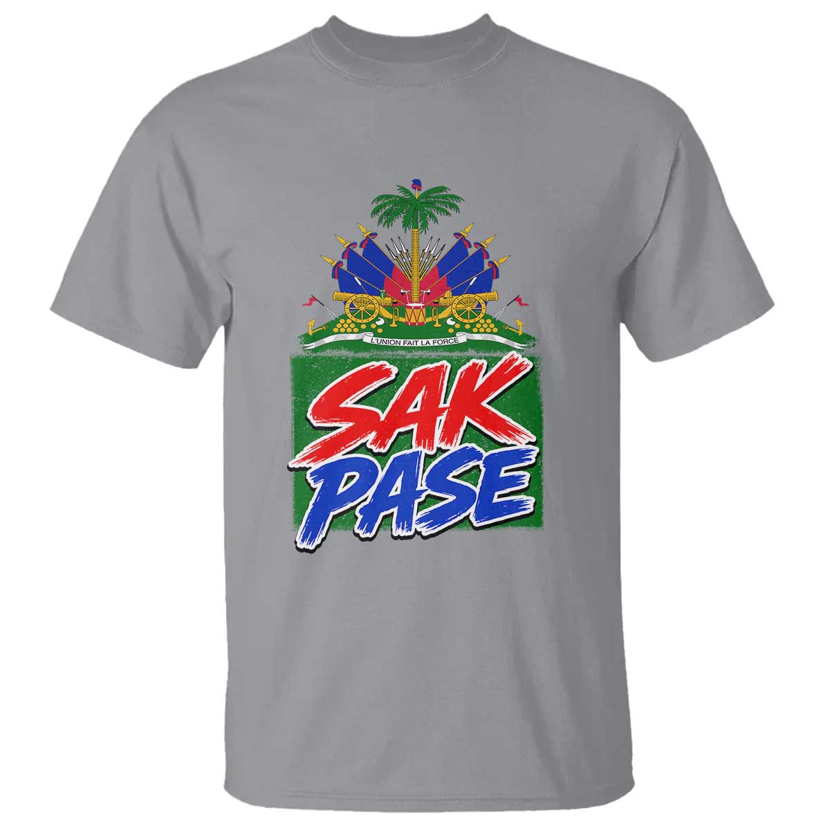 Sak Pase Haitian Creole Greeting T Shirt National Crest Cultural Haiti Pride TS02 Sport Gray Print Your Wear