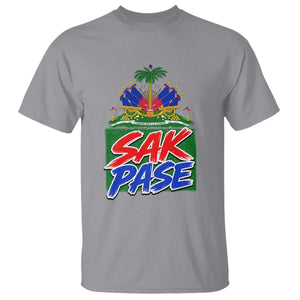Sak Pase Haitian Creole Greeting T Shirt National Crest Cultural Haiti Pride TS02 Sport Gray Print Your Wear
