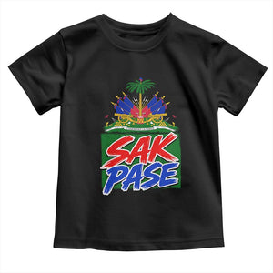 Sak Pase Haitian Creole Greeting Toddler T Shirt National Crest Cultural Haiti Pride TS02 Black Print Your Wear