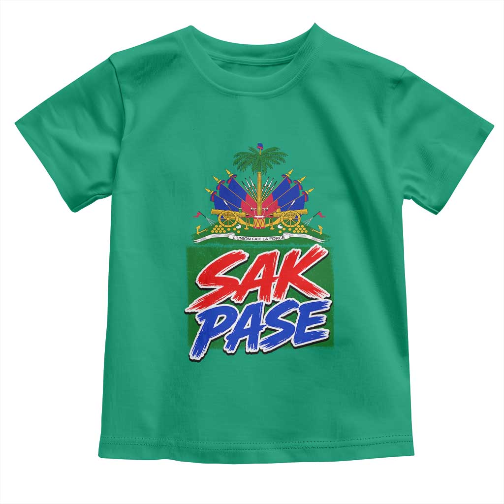 Sak Pase Haitian Creole Greeting Toddler T Shirt National Crest Cultural Haiti Pride TS02 Irish Green Print Your Wear