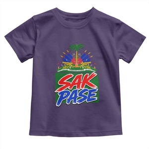 Sak Pase Haitian Creole Greeting Toddler T Shirt National Crest Cultural Haiti Pride TS02 Purple Print Your Wear
