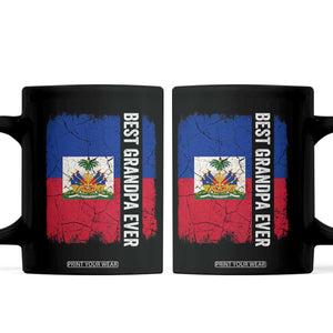 Best Grandpa Ever Haitian Granpapa Coffee Mug Vintage Distressed Haiti Flag Father's Day TS02 Black Print Your Wear