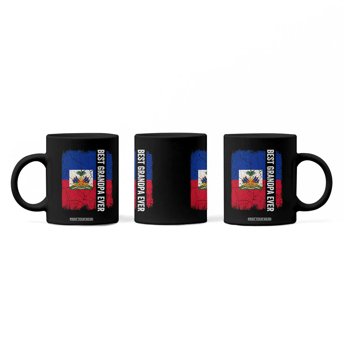 Best Grandpa Ever Haitian Granpapa Coffee Mug Vintage Distressed Haiti Flag Father's Day TS02 Print Your Wear