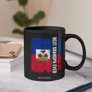 Best Grandpa Ever Haitian Granpapa Coffee Mug Vintage Distressed Haiti Flag Father's Day TS02 Print Your Wear