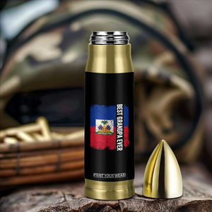 Best Grandpa Ever Haitian Granpapa Bullet Tumbler Vintage Distressed Haiti Flag Father's Day TS02 Print Your Wear