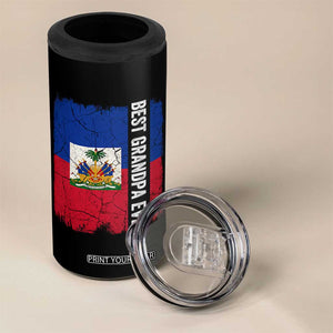 Best Grandpa Ever Haitian Granpapa 4 in 1 Can Cooler Tumbler Vintage Distressed Haiti Flag Father's Day TS02 Print Your Wear