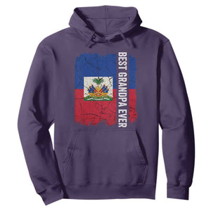 Best Grandpa Ever Haitian Granpapa Hoodie Vintage Distressed Haiti Flag Father's Day TS02 Purple Print Your Wear