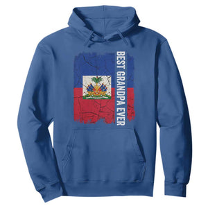 Best Grandpa Ever Haitian Granpapa Hoodie Vintage Distressed Haiti Flag Father's Day TS02 Royal Blue Print Your Wear