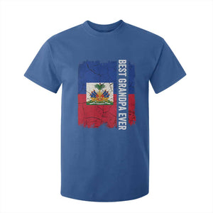 Best Grandpa Ever Haitian Granpapa T Shirt For Kid Vintage Distressed Haiti Flag Father's Day TS02 Royal Blue Print Your Wear