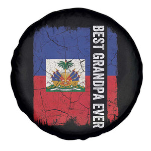 Best Grandpa Ever Haitian Granpapa Spare Tire Cover Vintage Distressed Haiti Flag Father's Day TS02 Print Your Wear
