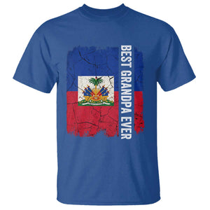 Best Grandpa Ever Haitian Granpapa T Shirt Vintage Distressed Haiti Flag Father's Day TS02 Royal Blue Print Your Wear