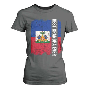 Best Grandpa Ever Haitian Granpapa T Shirt For Women Vintage Distressed Haiti Flag Father's Day TS02 Dark Heather Print Your Wear