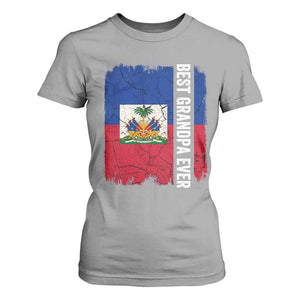 Best Grandpa Ever Haitian Granpapa T Shirt For Women Vintage Distressed Haiti Flag Father's Day TS02 Sport Gray Print Your Wear