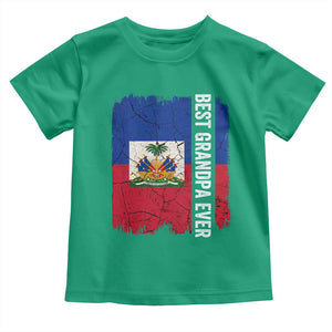 Best Grandpa Ever Haitian Granpapa Toddler T Shirt Vintage Distressed Haiti Flag Father's Day TS02 Irish Green Print Your Wear