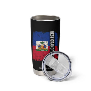 Best Grandpa Ever Haitian Granpapa Tumbler Cup Vintage Distressed Haiti Flag Father's Day TS02 Print Your Wear