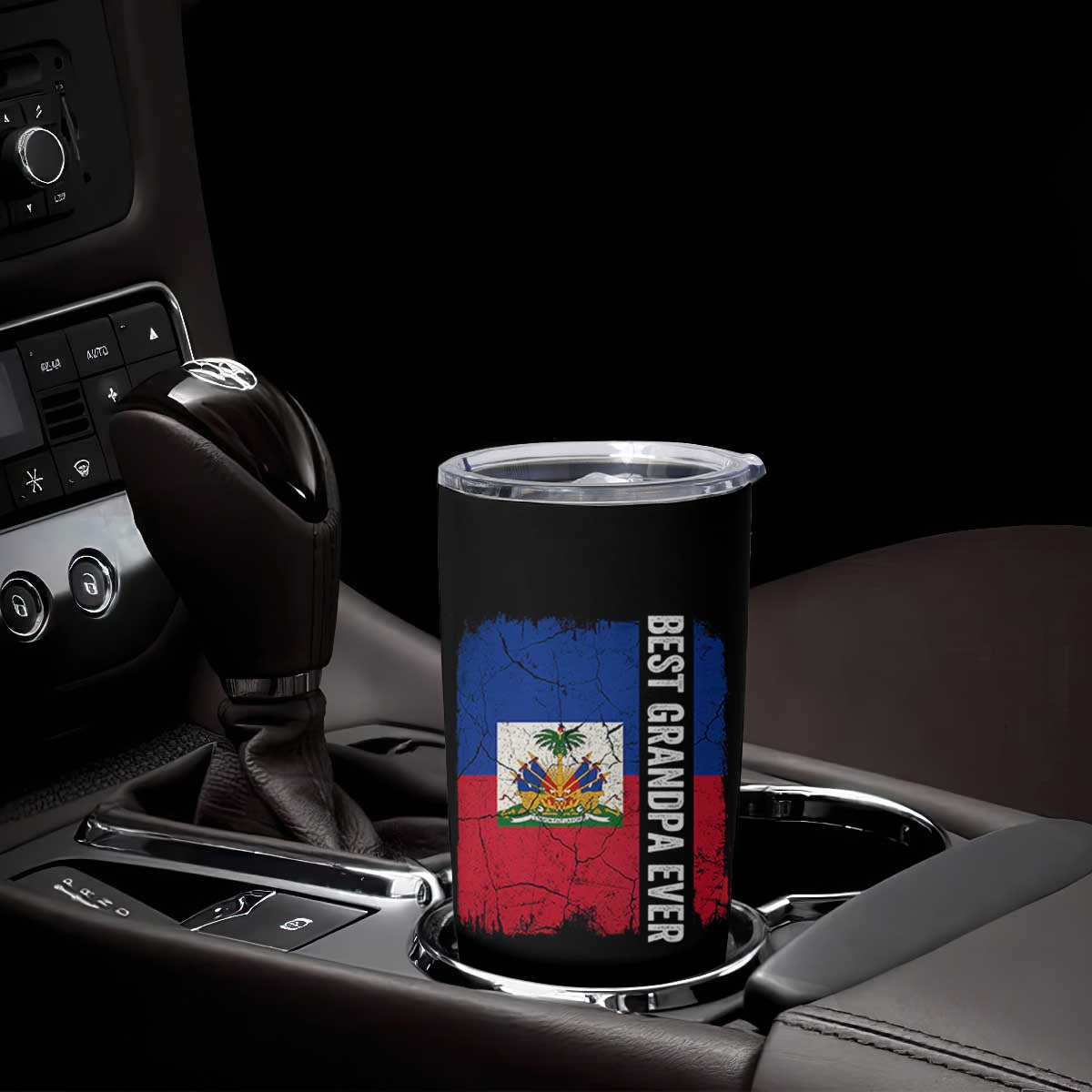 Best Grandpa Ever Haitian Granpapa Tumbler Cup Vintage Distressed Haiti Flag Father's Day TS02 Print Your Wear