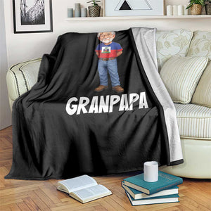 Granpapa Haitian Creole Grandpa Pride Throw Blanket Grandfather Hispanic Haiti Heritage Father's Day TS02 Print Your Wear