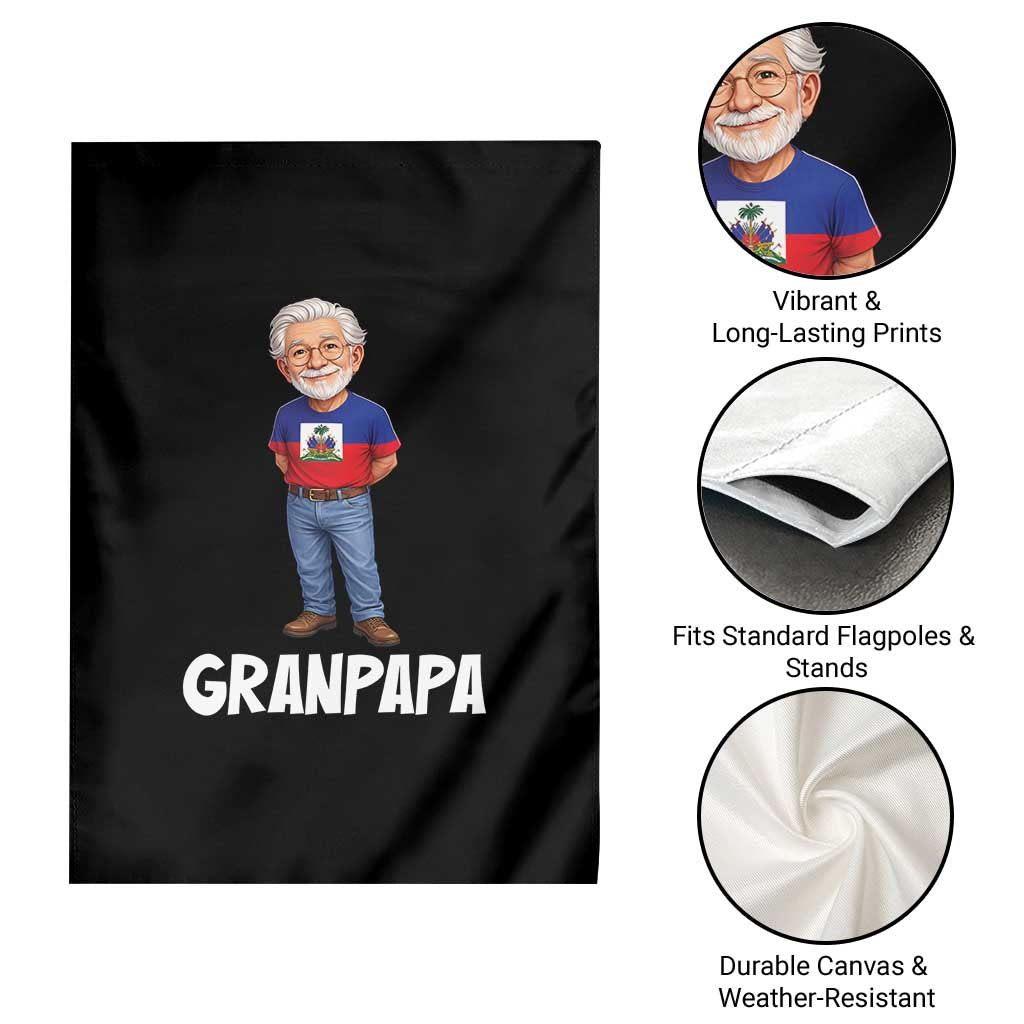Granpapa Haitian Creole Grandpa Pride Garden Flag Grandfather Hispanic Haiti Heritage Father's Day TS02 Print Your Wear