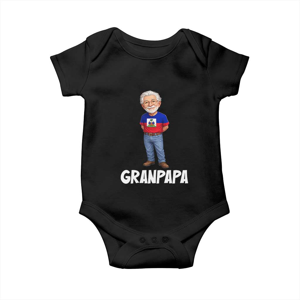 Granpapa Haitian Creole Grandpa Pride Baby Onesie Grandfather Hispanic Haiti Heritage Father's Day TS02 Black Print Your Wear
